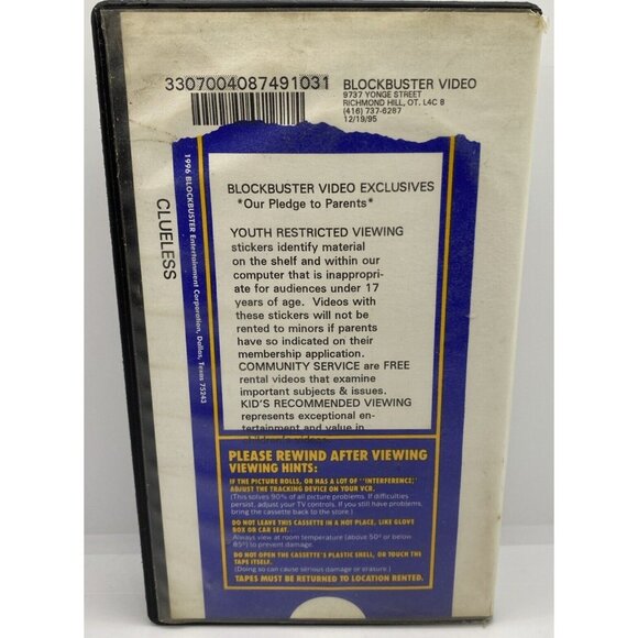 Blockbuster Video Clueless VHS Rental Store Movie Clamshell Case - Picture 6 of 15